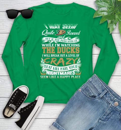 Anaheim Ducks NHL Hockey Don't Mess With Me While I'm Watching My Team Youth Long Sleeve 7
