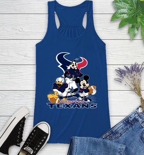 NFL Houston Texans Mickey Mouse Donald Duck Goofy Football Shirt Racerback Tank 8