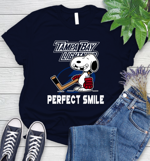 NHL Tampa Bay Lightning Snoopy Perfect Smile The Peanuts Movie Hockey T Shirt Women's T-Shirt 2