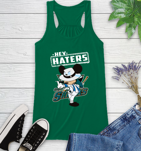 NHL Hey Haters Mickey Hockey Sports San Jose Sharks Racerback Tank 6