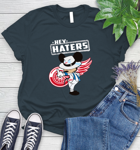 NHL Hey Haters Mickey Hockey Sports Detroit Red Wings Women's T-Shirt 11