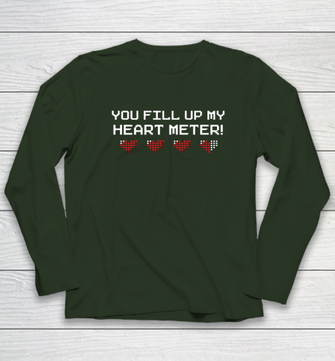 You Fill Up My Heart Meter Valentine Video Games Pixel Heart Long Sleeve T-Shirt 10