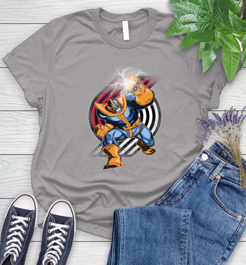 Portland Trail Blazers NBA Basketball Thanos Avengers Infinity War Marvel Women's T-Shirt 5