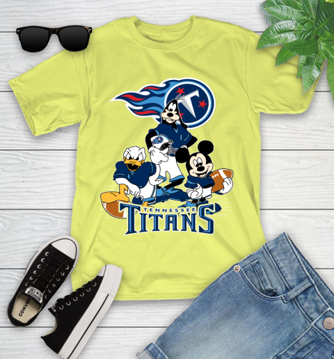 NFL Tennessee Titans Mickey Mouse Donald Duck Goofy Football Shirt Youth T-Shirt 10