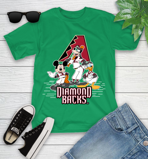 MLB Arizona Diamondbacks Mickey Mouse Donald Duck Goofy Baseball T Shirt Youth T-Shirt 8