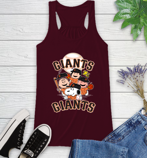 MLB San Francisco Giants Snoopy Charlie Brown Woodstock The Peanuts Movie Baseball T Shirt_000 Racerback Tank 2