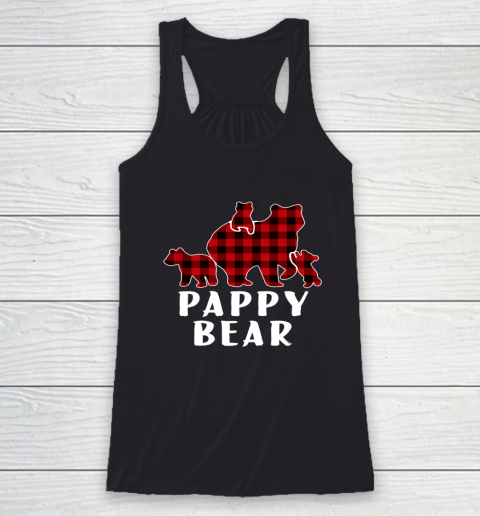 Pappy Bear 3 Cubs Shirt Christmas Mama Bear Plaid Pajama Racerback Tank