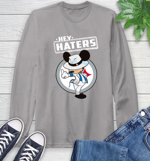NFL Hey Haters Mickey Football Sports Pittsburgh Steelers Long Sleeve T-Shirt 6