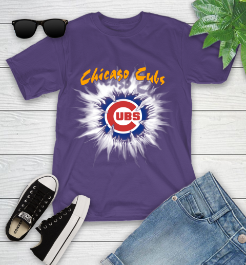 Chicago Cubs MLB Baseball Adoring Fan Rip Sports Youth T-Shirt 3