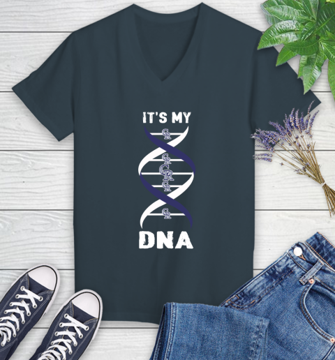 Colorado Rockies MLB Baseball It's My DNA Sports Women's V-Neck T-Shirt 8