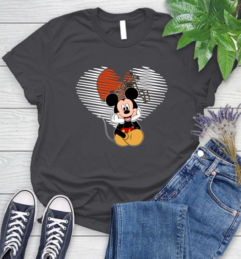 NFL Cleveland Browns The Heart Mickey Mouse Disney Football T Shirt_000 Women's T-Shirt 8