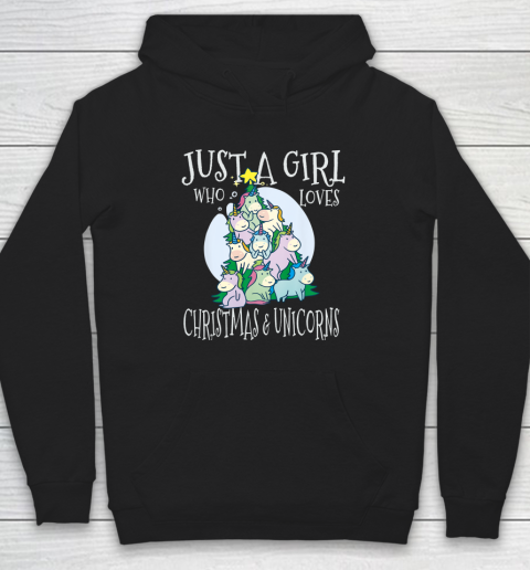 Just A Girl Who Loves Christmas Unicorns Hoodie
