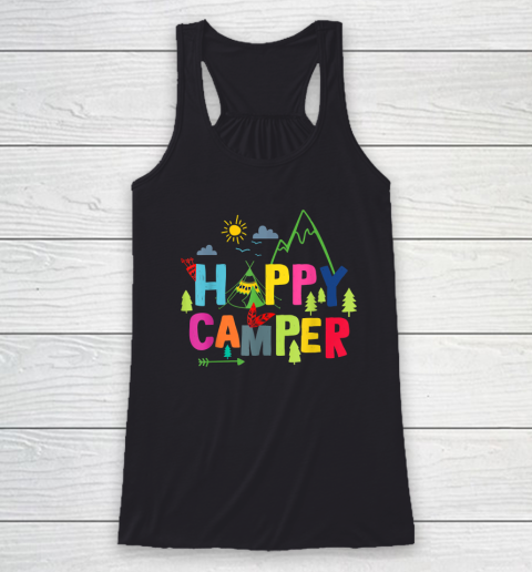Happy Camper Camping Funny Racerback Tank