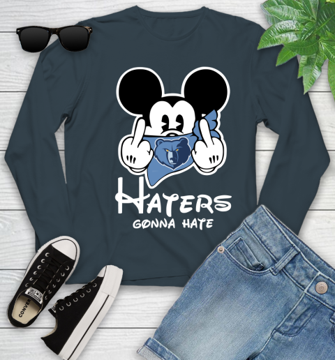 NBA Memphis Grizzlies Haters Gonna Hate Mickey Mouse Disney Basketball T Shirt Youth Long Sleeve 9