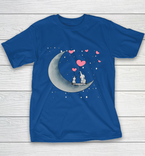 Heart Balloon Elephant Vintage Valentine Mom Crescent Moon Youth T-Shirt 15