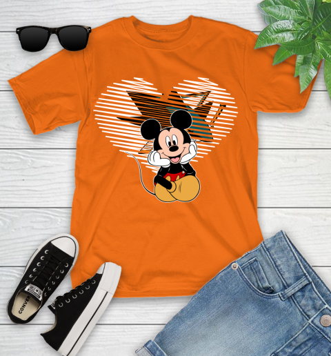NHL San Jose Sharks The Heart Mickey Mouse Disney Hockey Youth T-Shirt 9