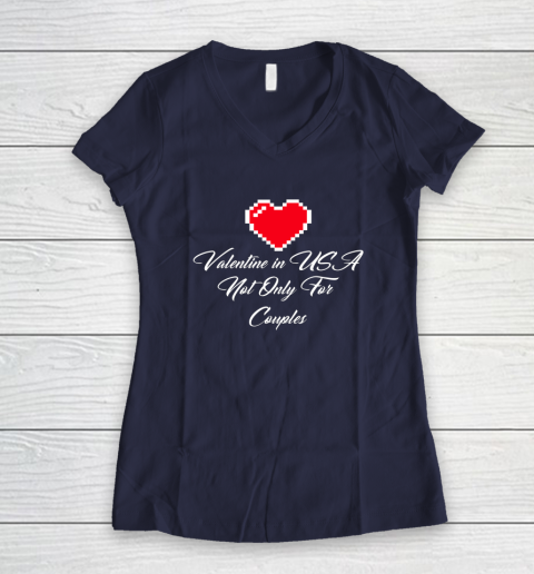 Saint Valentine In USA Not Only For Couples Lovers Women's V-Neck T-Shirt 14