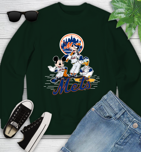 MLB New York Mets Mickey Mouse Donald Duck Goofy Baseball T Shirt Youth Sweatshirt 9