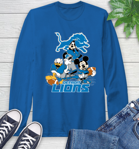 NFL Detroit Lions Mickey Mouse Donald Duck Goofy Football Shirt Long Sleeve T-Shirt 10