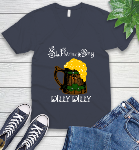 NHL Pittsburgh Penguins St Patrick's Day Dilly Dilly Beer Hockey Sports V-Neck T-Shirt 8