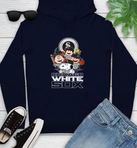 MLB Chicago White Sox Snoopy Charlie Brown Woodstock The Peanuts Movie Baseball T Shirt_000 Youth Hoodie 3