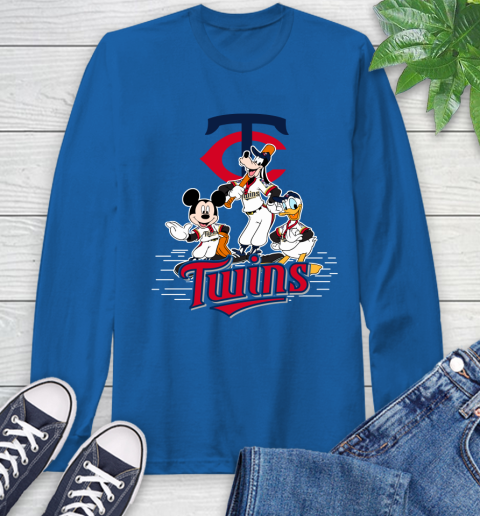 MLB Minnesota Twins Mickey Mouse Donald Duck Goofy Baseball T Shirt Long Sleeve T-Shirt 10