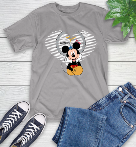 NFL Pittsburgh Steelers The Heart Mickey Mouse Disney Football T Shirt_000 T-Shirt 6