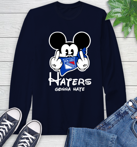 NHL New York Rangers Haters Gonna Hate Mickey Mouse Disney Hockey T Shirt Long Sleeve T-Shirt 3