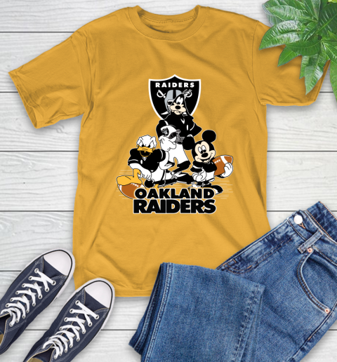 NFL Oakland Raiders Mickey Mouse Donald Duck Goofy Football Shirt T-Shirt 2
