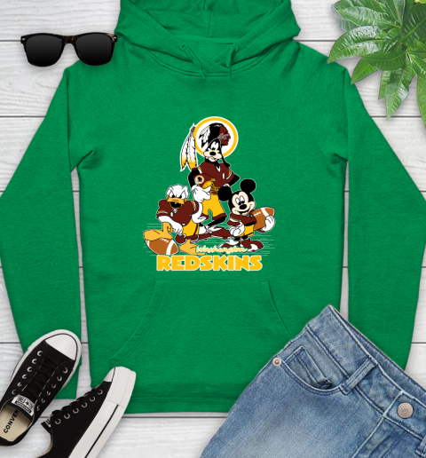 NFL Washington Redskins Mickey Mouse Donald Duck Goofy Football Shirt Youth Hoodie 9