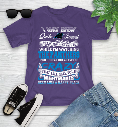 Carolina Panthers NFL Football Don't Mess With Me While I'm Watching My Team Youth T-Shirt 3