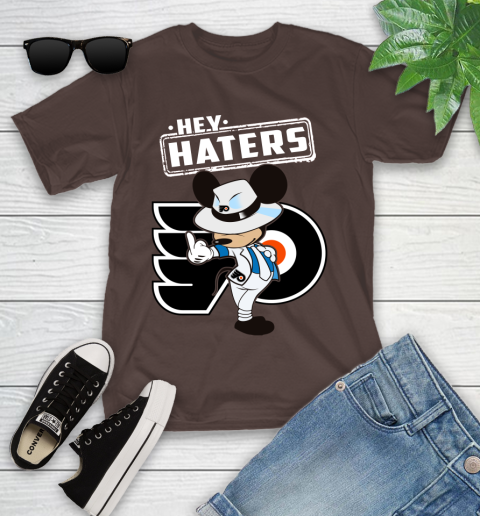 NHL Hey Haters Mickey Hockey Sports Philadelphia Flyers Youth T-Shirt 7