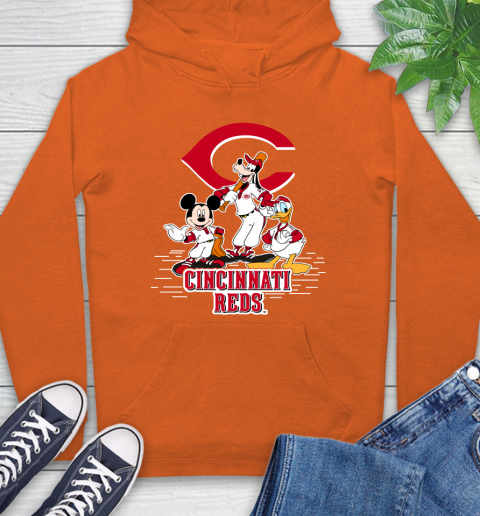 MLB Cincinnati Reds Mickey Mouse Donald Duck Goofy Baseball T Shirt Hoodie 4