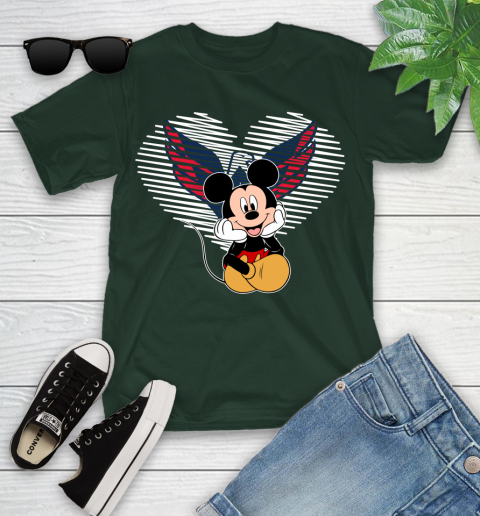 NHL Washington Capitals The Heart Mickey Mouse Disney Hockey Youth T-Shirt 5