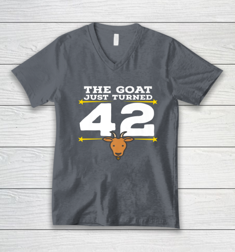 The Goat Just Turned 42 42nd Birthday Goat V-Neck T-Shirt 3