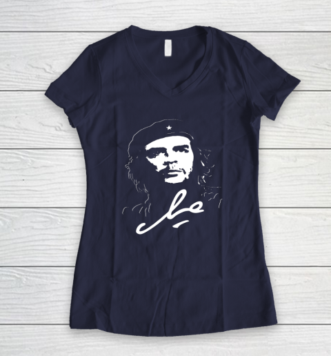 Che Guevara Shirt Rebel Signature Guerrilla Icon Revolution Women's V-Neck T-Shirt 7