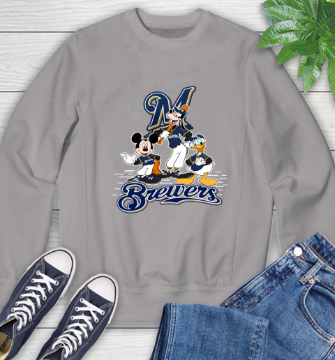 MLB Milwaukee Brewers Mickey Mouse Donald Duck Goofy Baseball T Shirt Sweatshirt 5