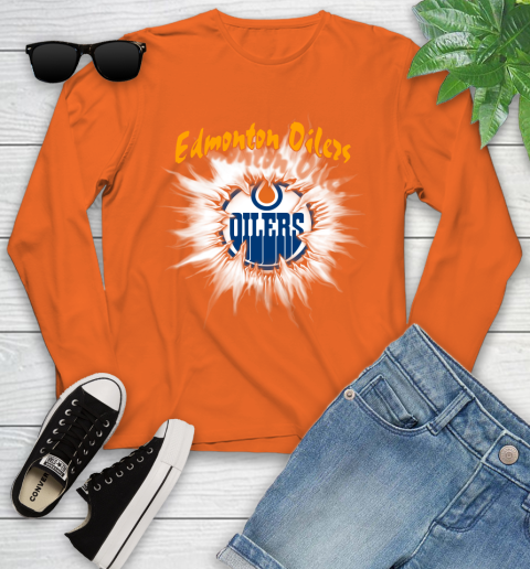 Edmonton Oilers NHL Hockey Adoring Fan Rip Sports Youth Long Sleeve 3