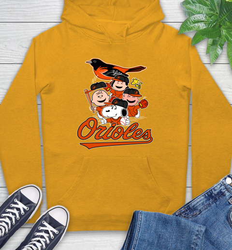 MLB Baltimore Orioles Snoopy Charlie Brown Woodstock The Peanuts Movie Baseball T Shirt_000 Hoodie 2