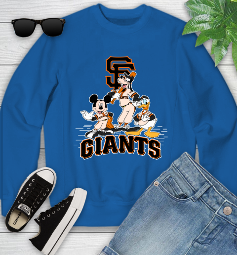 MLB San Francisco Giants Mickey Mouse Donald Duck Goofy Baseball T Shirt Youth Sweatshirt 7