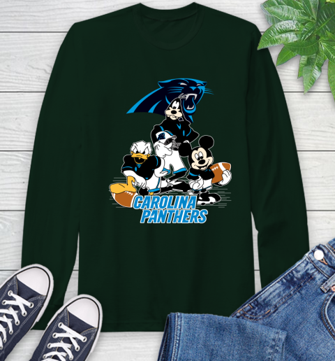 NFL Carolina Panthers Mickey Mouse Donald Duck Goofy Football Shirt Long Sleeve T-Shirt 7