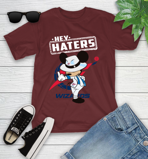 NBA Hey Haters Mickey Basketball Sports Washington Wizards Youth T-Shirt 14