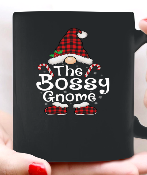 Bossy Gnome Buffalo Plaid Matching Family Christmas Ceramic Mug 11oz