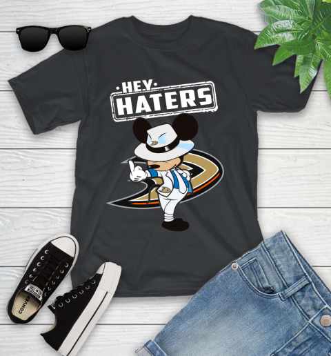 NHL Hey Haters Mickey Hockey Sports Anaheim Ducks Youth T-Shirt