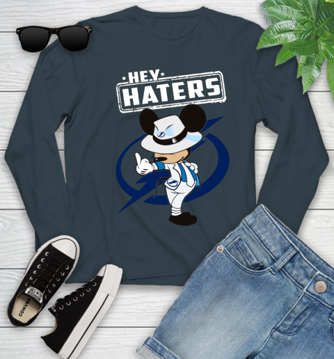 NHL Hey Haters Mickey Hockey Sports Tampa Bay Lightning Youth Long Sleeve 9