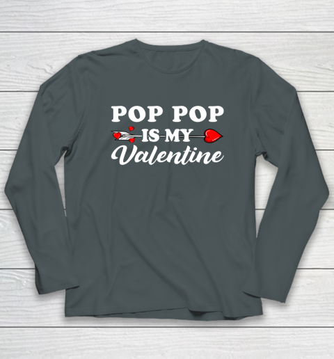 Funny Pop Pop Is My Valentine Matching Family Heart Couples Long Sleeve T-Shirt 4