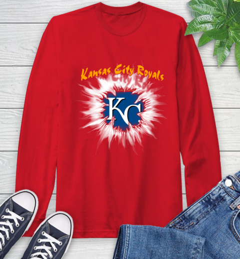 Kansas City Royals MLB Baseball Adoring Fan Rip Sports Long Sleeve T-Shirt 11