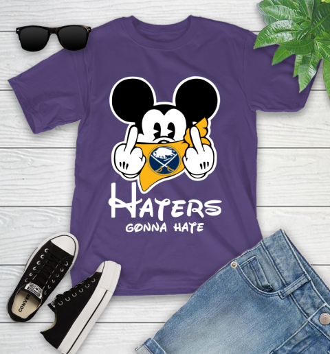 NHL Buffalo Sabres Haters Gonna Hate Mickey Mouse Disney Hockey T Shirt Youth T-Shirt 3