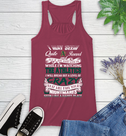 Oakland Athletics MLB Baseball Don't Mess With Me While I'm Watching My Team Racerback Tank 7