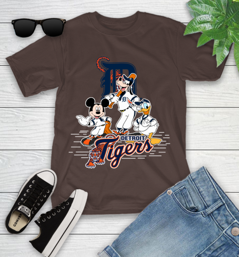 MLB Detroit Tigers Mickey Mouse Donald Duck Goofy Baseball T Shirt Youth T-Shirt 7